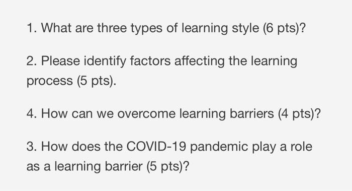 please answer all question thanks 1. What are