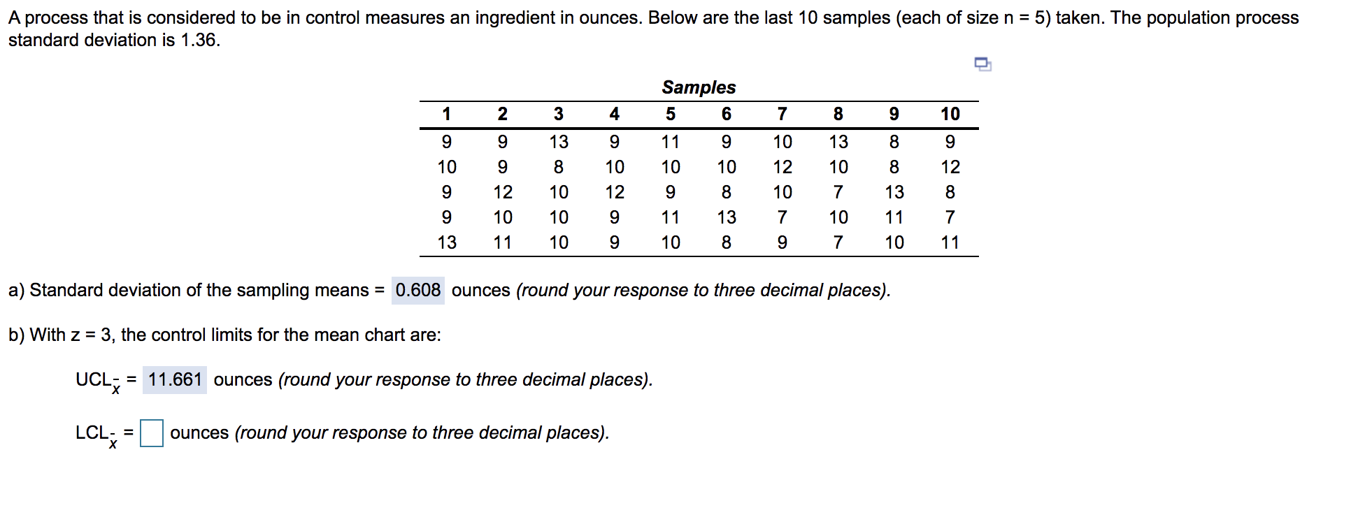 B) With Z=3, the control limits for the mean