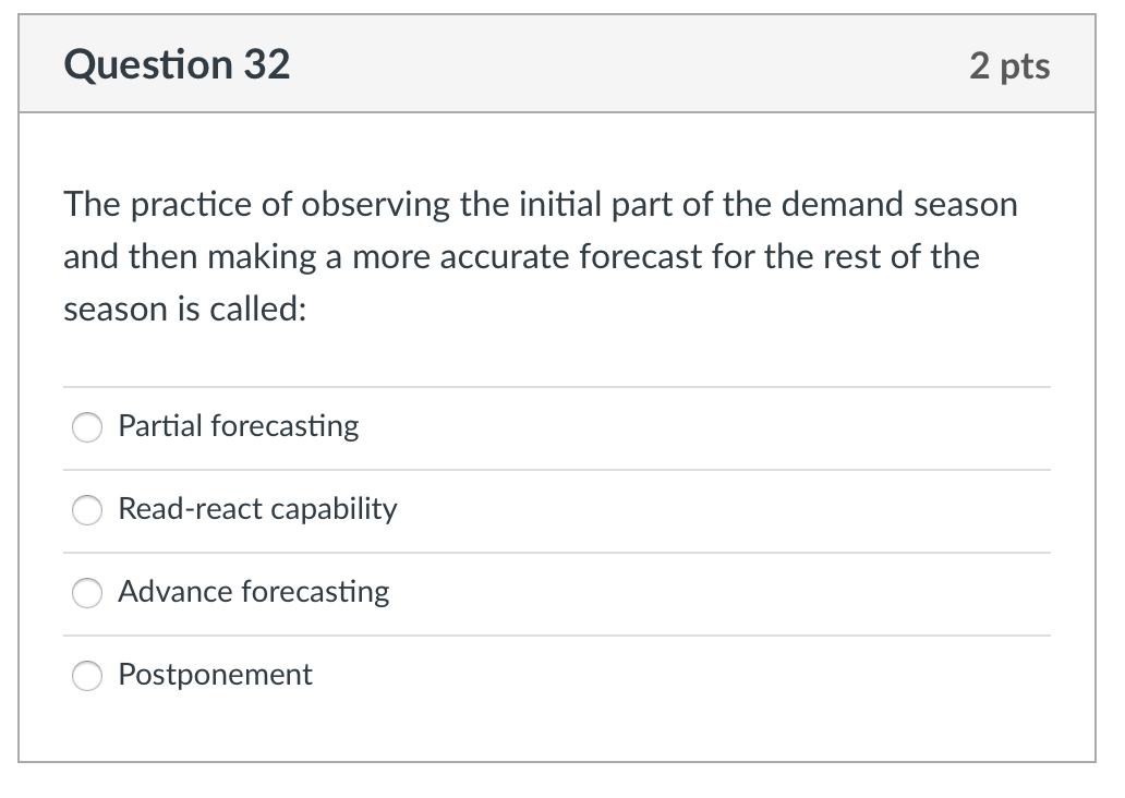 Question 32 2 pts The practice of observing the