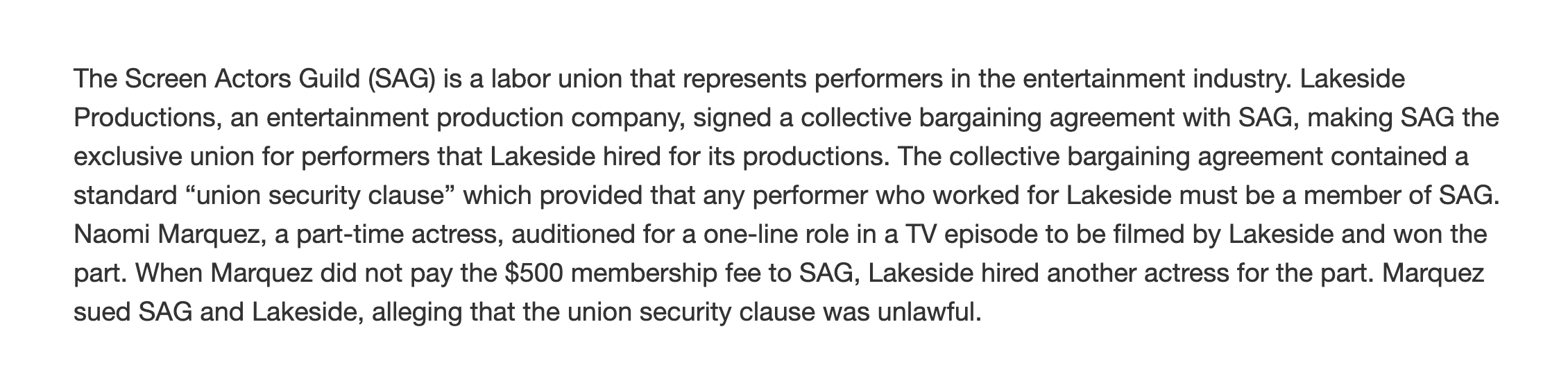 Brief the case using IRAC method. The Screen