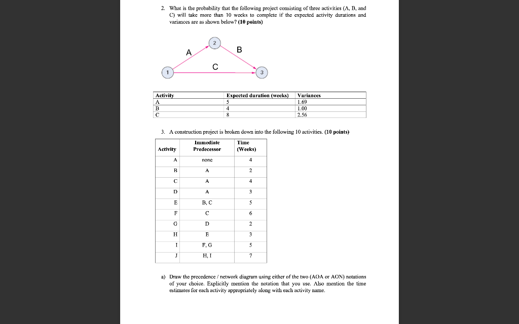 2. What is the probability that the following