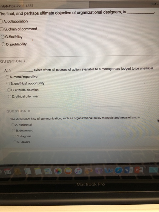 QUESTION 1 begins where recruiting ends. O A.