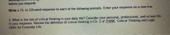 before you respond. Write a 75- to 125-word