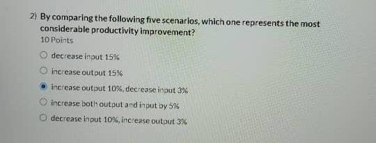 2) By comparing the following five scenarios,