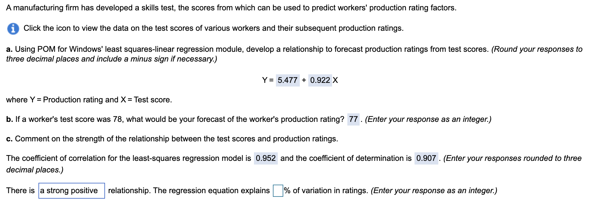 A manufacturing firm has developed a skills test,