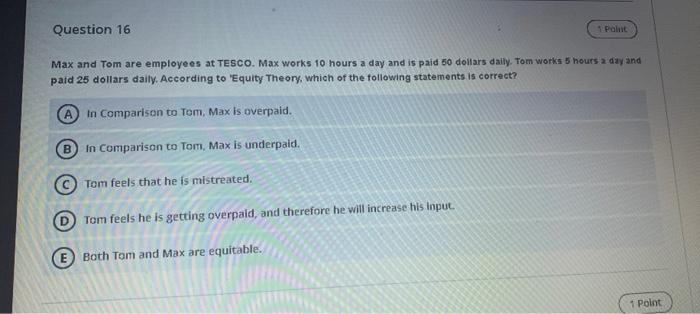 Question 16 Paint Max and Tom are employees at