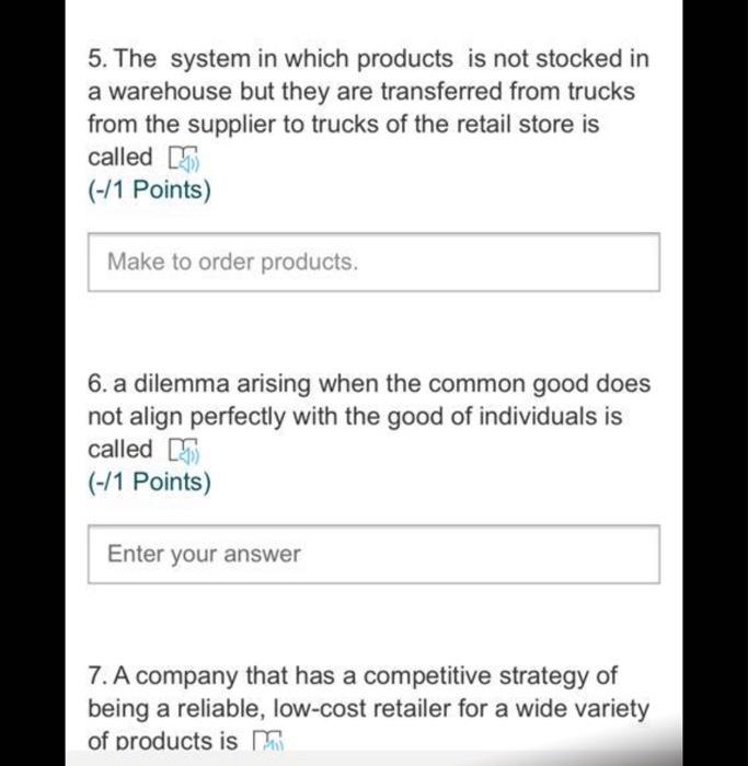 5. The system in which products is not stocked in