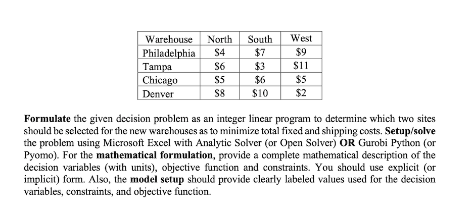 Problem #2 (20 points) A company needs to decide
