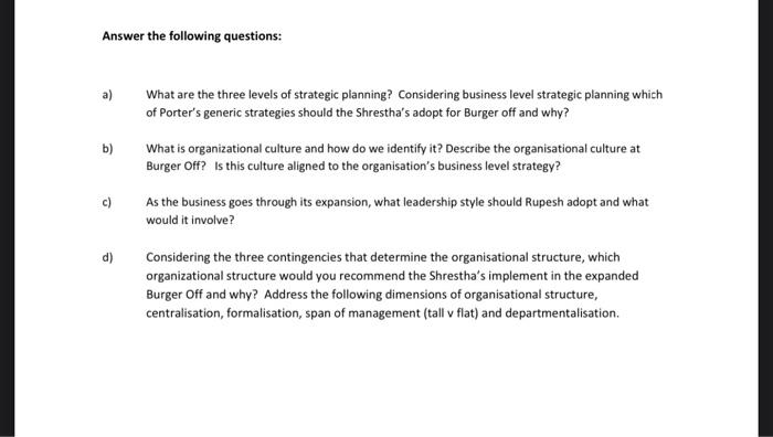 Can I get answer to these question?? Burger Off