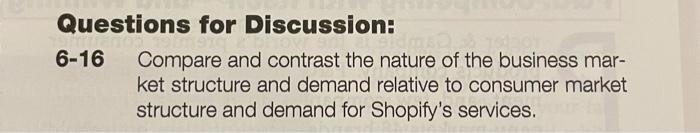 Questions for Discussion: 6-16 Compare and