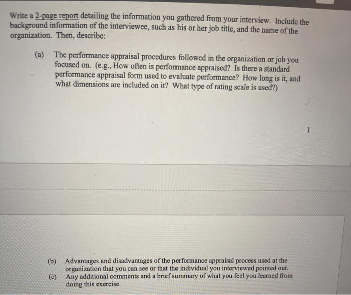 Write a 2-page report detailing the information