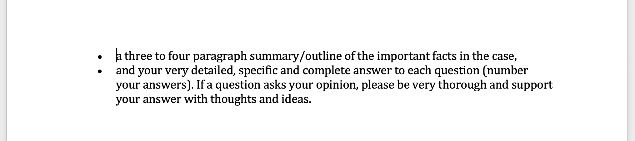 la three to four paragraph summary/outline of the