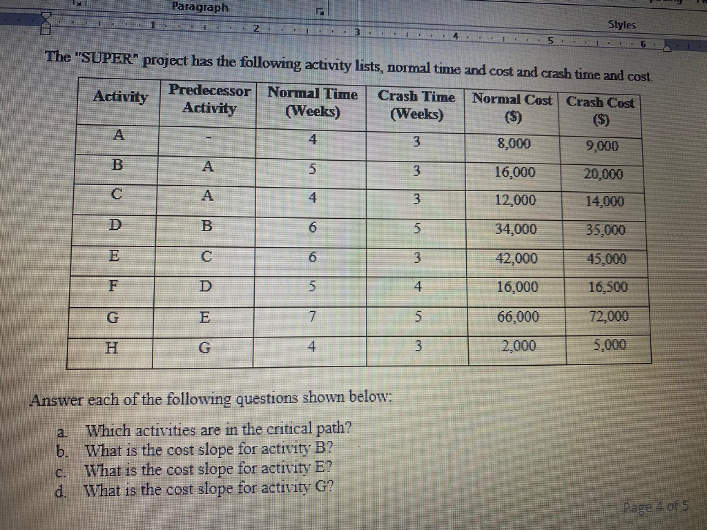 Paragraph 2 Styles . 4 5 6 The "SUPER" project