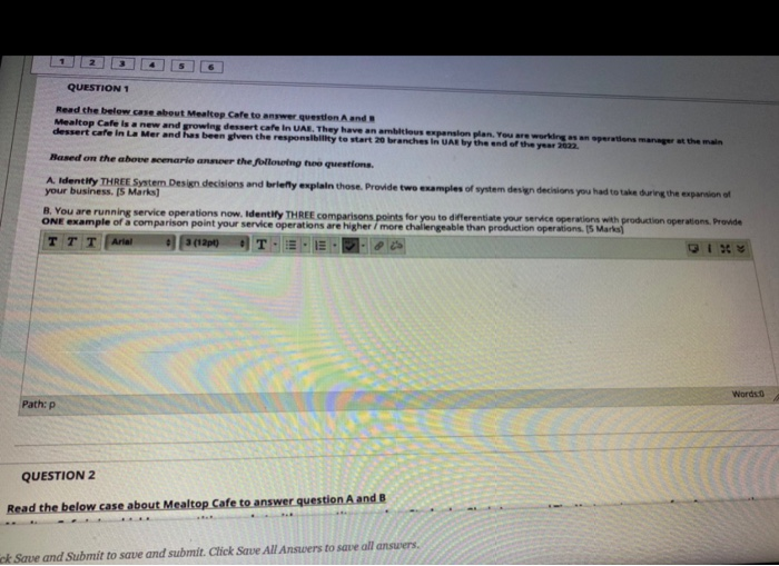 1 QUESTION 1 Read the below care about Mealtep