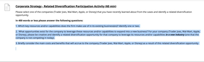 Corporate Strategy - Related Diversification