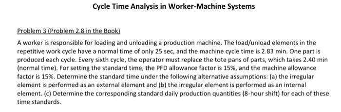 " work design and measurement " Cycle Time