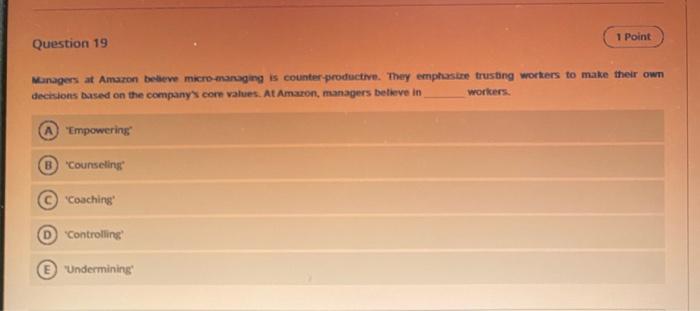 1 Point Question 20 When introducing a new