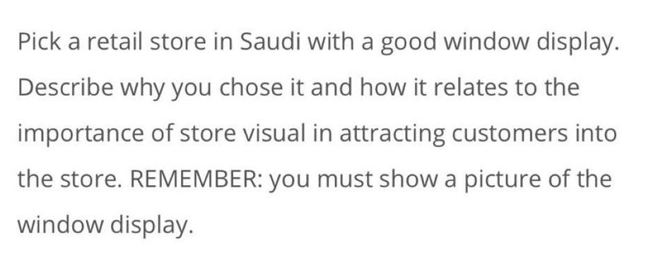 Retail Management Note: you must show a picture