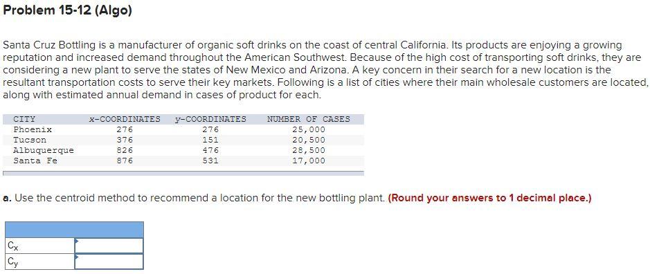 PLEASE SHOW ALL WORK!!! Problem 15-12 (Algo)