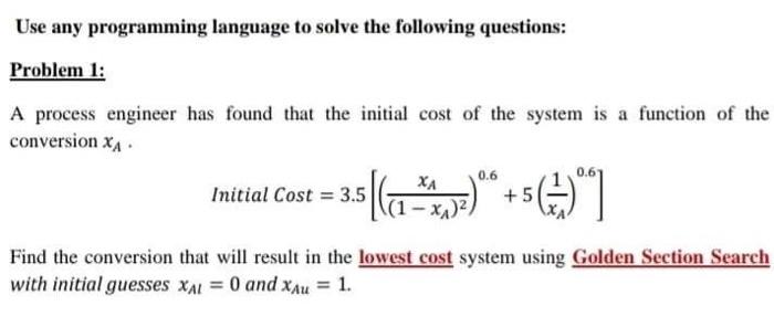 Use any programming language to solve the