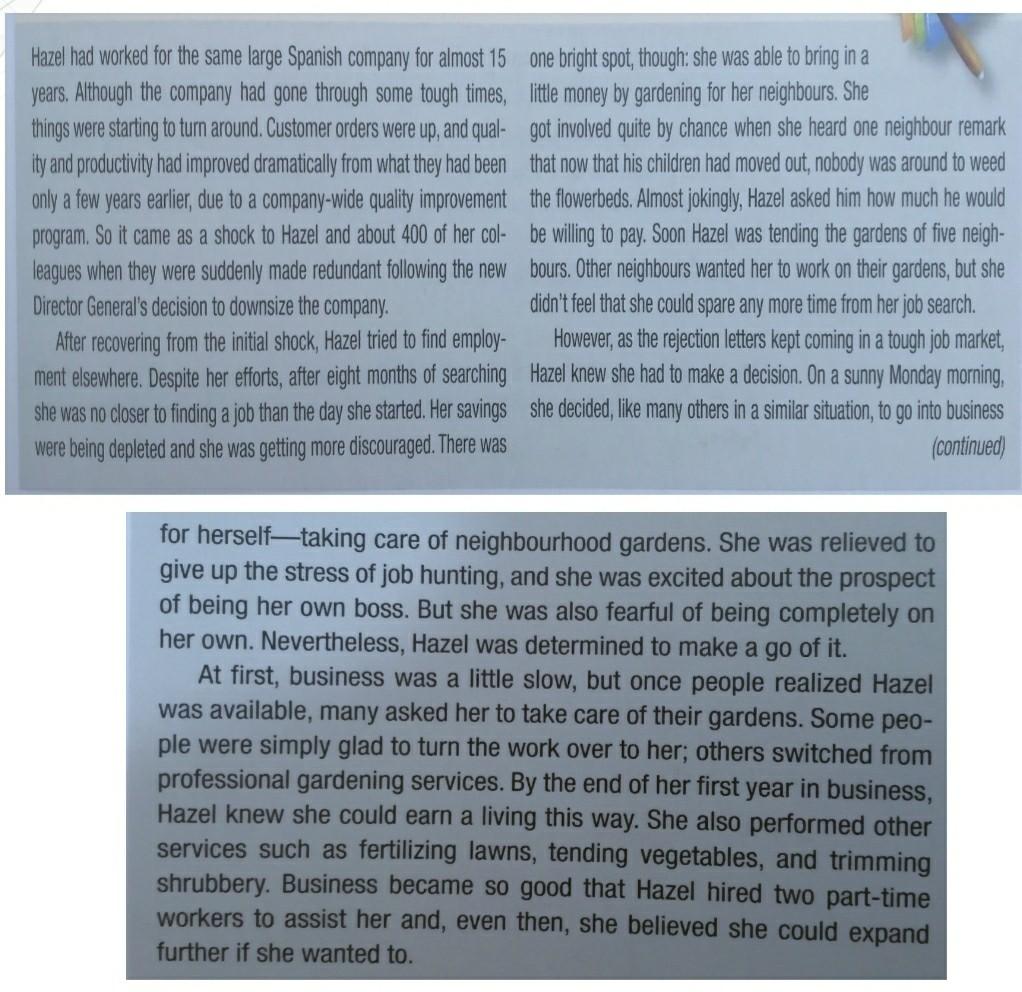 Answer the following questions based on Hazel -