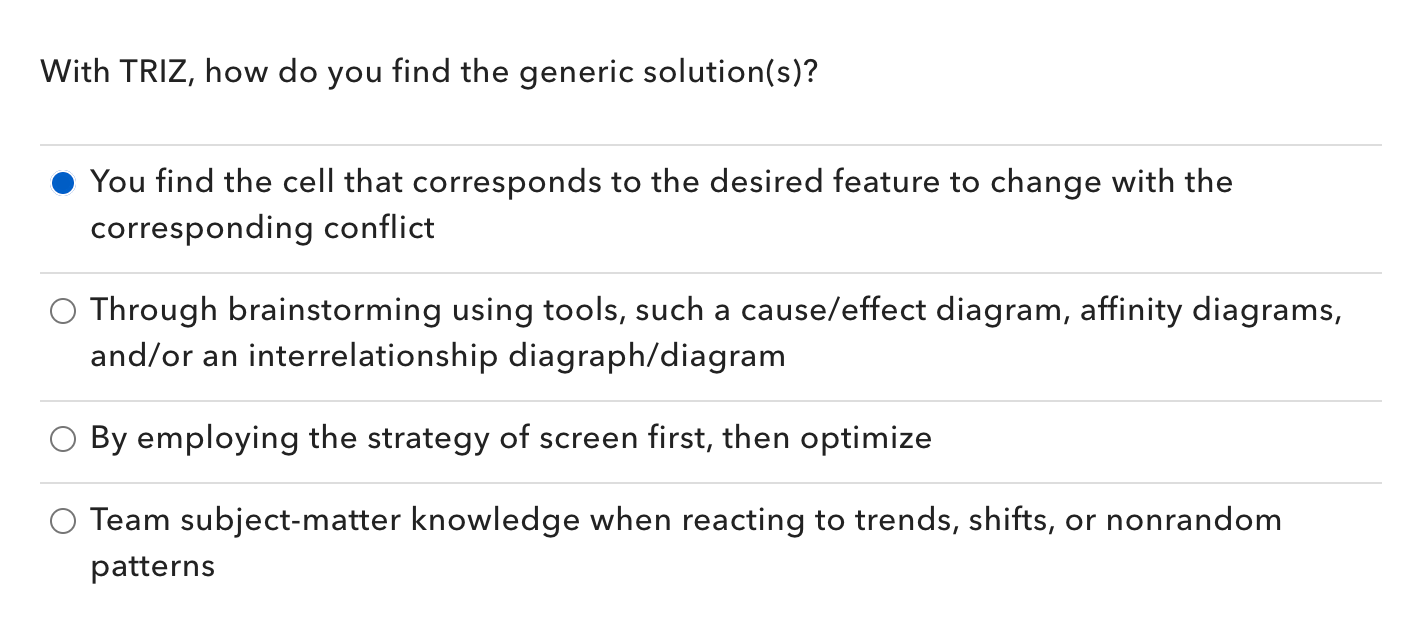 Lean SIx SIgma Black Belt With TRIZ, how do you
