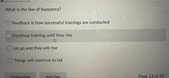 What is the law of buoyancy? Feedback is how