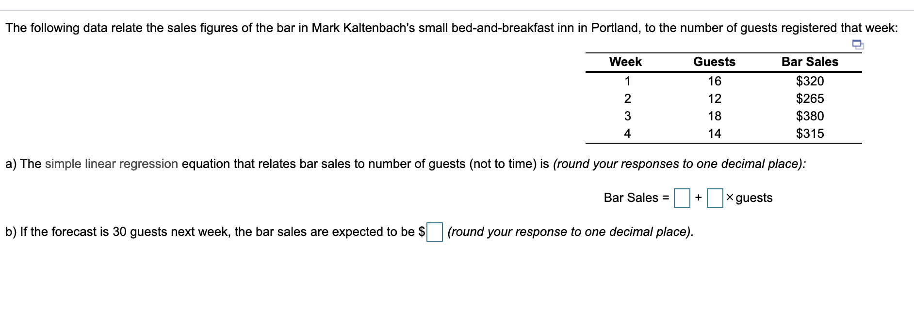 The following data relate the sales figures of