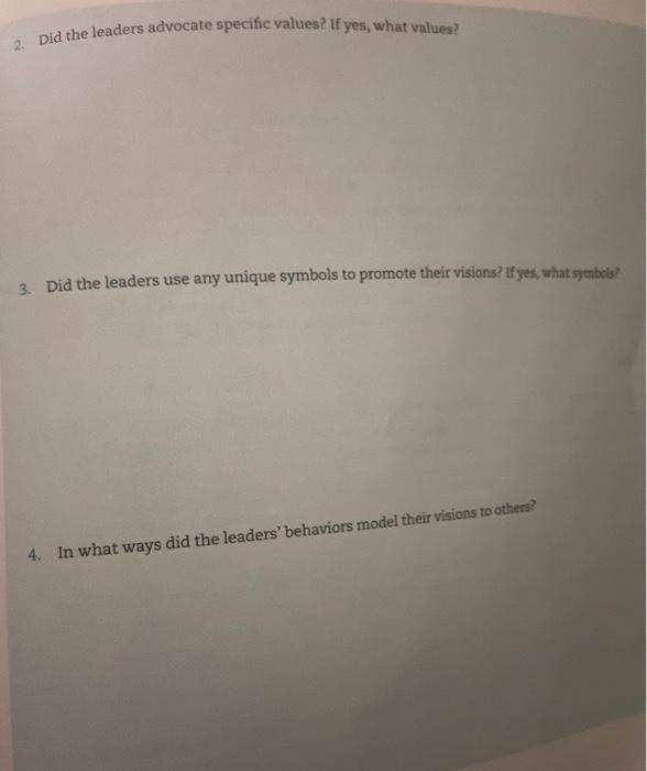 7.4 Observational Exercise Leadership Vision