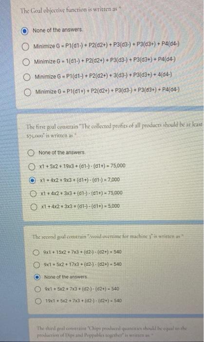 The first goal constrain "The collected profits