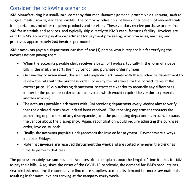 Consider the following scenario: JSM