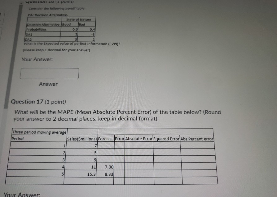 QUESLUIT AU PRIL Consider the following payoff