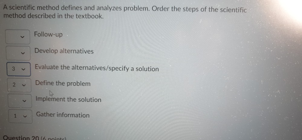 A scientific method defines and analyzes problem.
