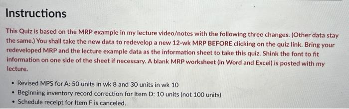 The Iow-level code for item E is on MRP