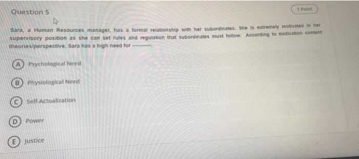 I Paint Question 5 Sara, a Human Resources