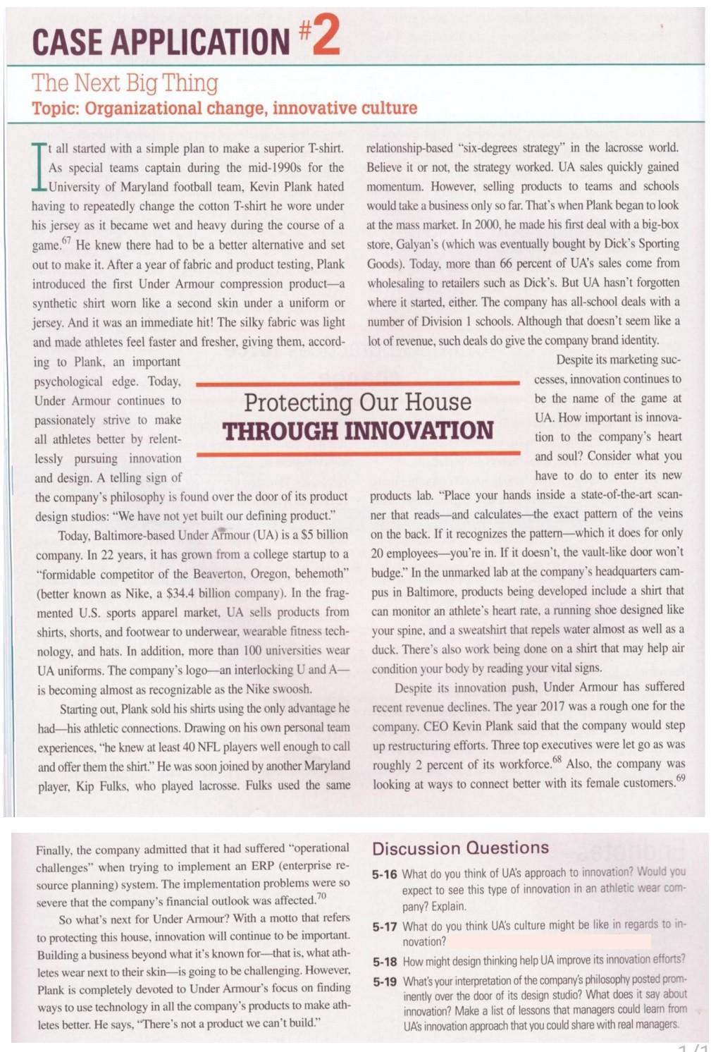 CASE APPLICATION #2 The Next Big Thing Topic: