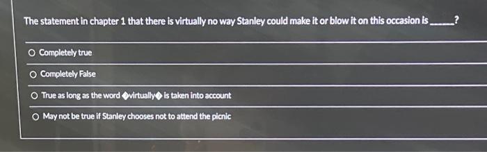 The statement in chapter 1 that there is