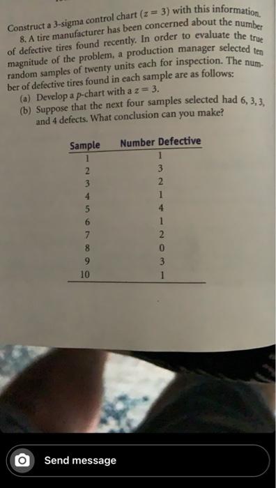 number 8 part a and b Construct a 3-sigma control
