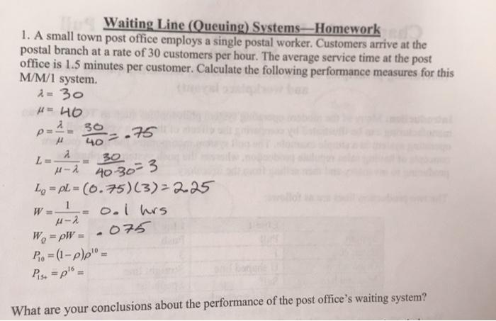 need help on the last few blanks. Waiting Line