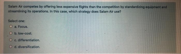 Salam Air competes by offering less expensive