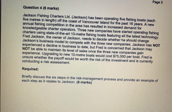 Page 3 Question 4 (6 marks) Jackson Fishing