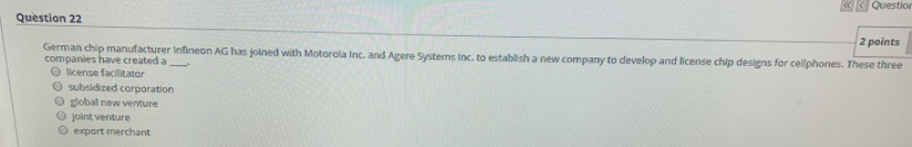 Question Question 22 2 points German chip