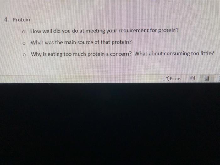 4. Protein How well did you do at meeting your