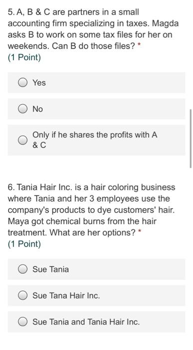 1. Jake ran a handyman business as a sole