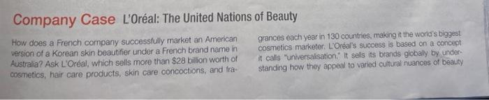 Company Case L'Oral: The United Nations of Beauty