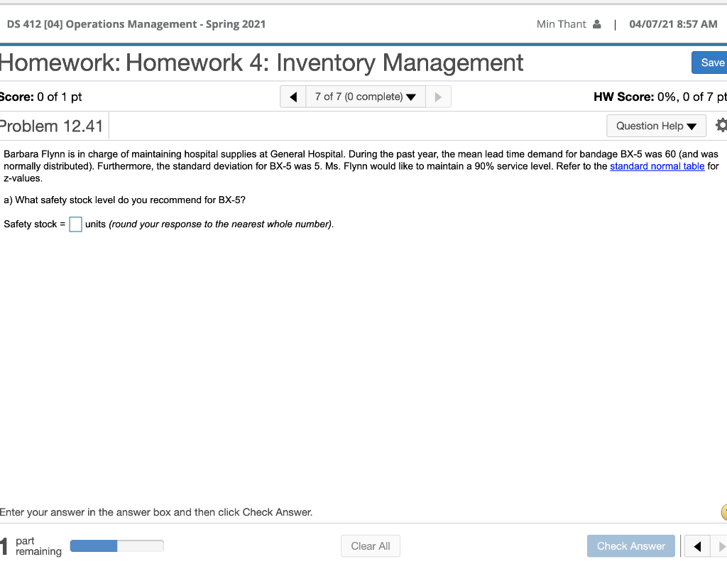 DS 412 [04] Operations Management - Spring 2021