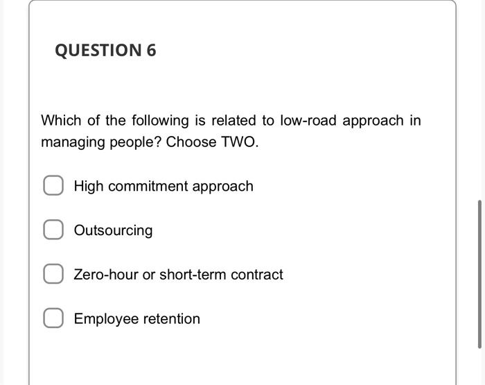 QUESTION 4 Which of the following theoretical