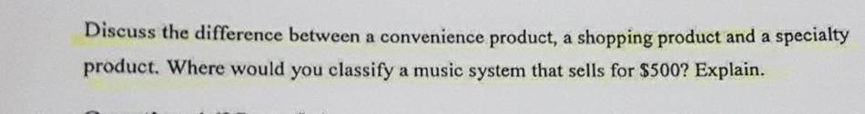 Discuss the difference between a convenience