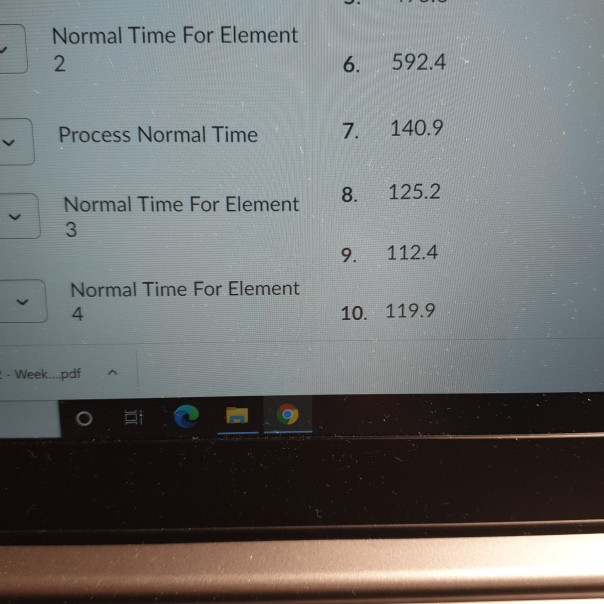 al and standard time for this process. ment 1
