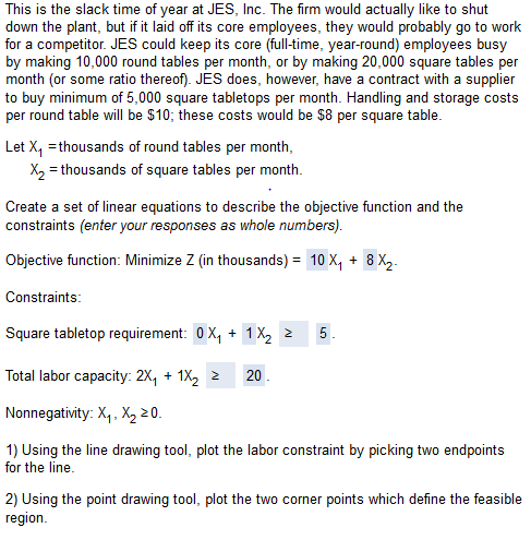 This is the slack time of year at JES, Inc. The